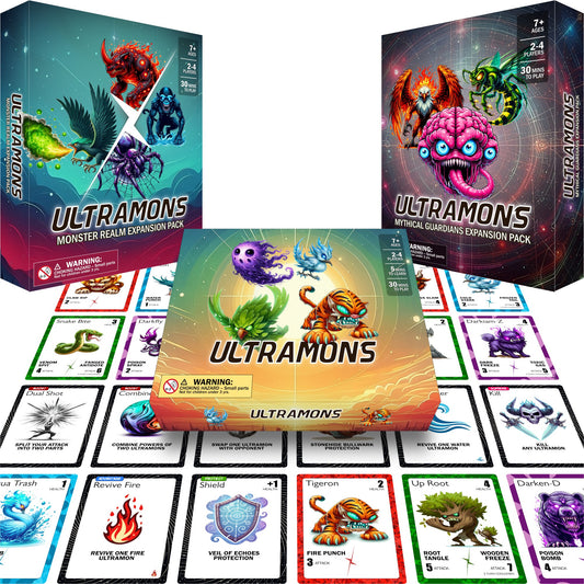 Ultramons Lite Expansion Pack Bundle – Monster Battle Card Game for Adults, Kids & Teens | Travel Edition